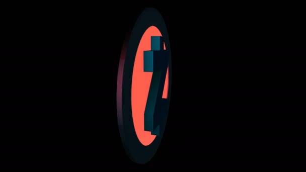 Weltweite Kryptowährung Münzrotationsschleife Mit Matter Maske — Stockvideo