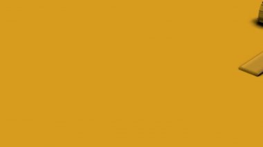 3B animasyon-Sarı izometrik bilgi