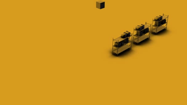 Animation Gelbe Isometrische Infografik — Stockvideo