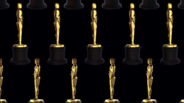 Oscar Utmärkelse Animation Låg Poly — Stockvideo