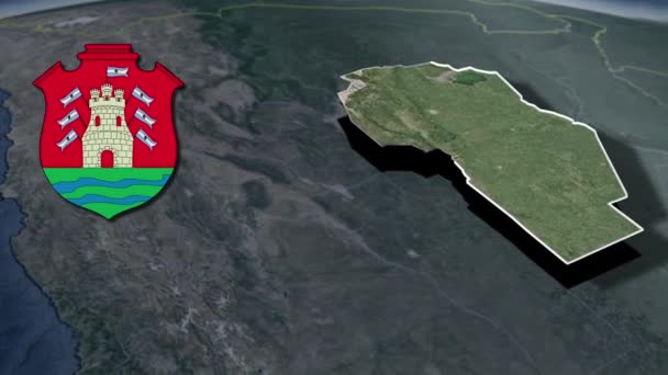阿根廷科多巴州武器动画地图行政区划 — 图库视频影像