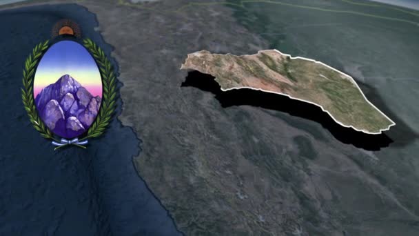 Hiszpańska Wspólnota Autonomiczna Rioja Biały Herb Mapa Animacji — Wideo stockowe