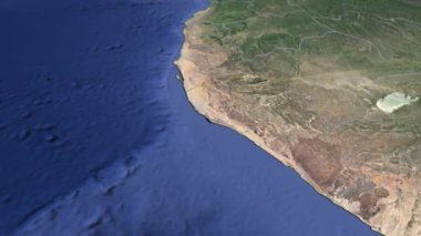 Namibya coğrafi haritasının bölgeleri