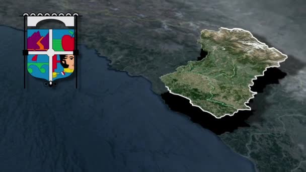 Regiões Chile Libertador General Bernardo Higgins Whit Brasão Armas Mapa — Vídeo de Stock