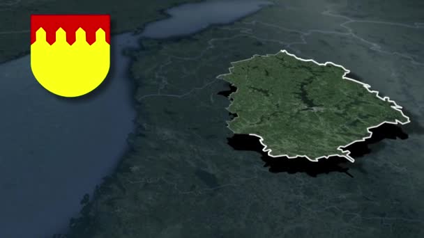 Regions Finland Pirkanmaa Whit Coat Arms Animation Map — Stockvideo