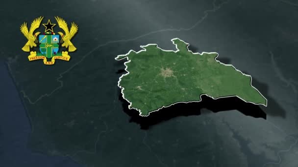 Географическая Карта Ганы — стоковое видео