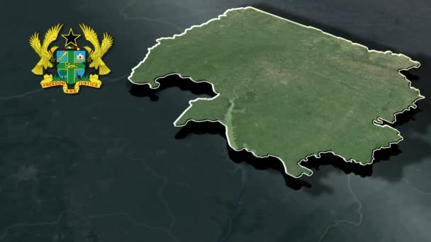 Географическая Карта Ганы — стоковое видео