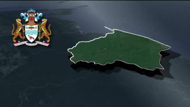 圭亚那各地区地图 — 图库视频影像