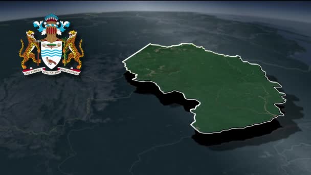 Regiones Guyana Mapa Geográfico — Vídeos de Stock