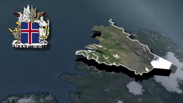 아이슬란드의 동북동 Whit Coat Arms Animation Map — 비디오