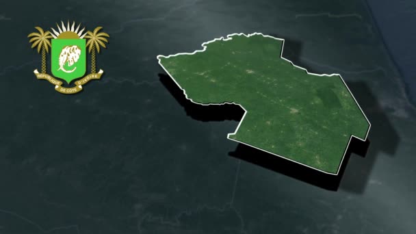 Regions Ivory Coast — Stock Video