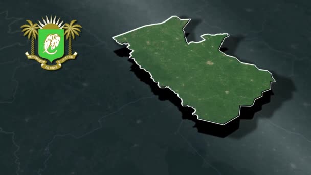 Regions Ivory Coast — Stock Video