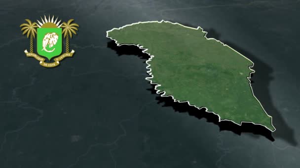 Regions Ivory Coast — Stock Video