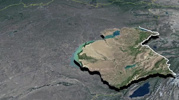 Regiones Kazajstán Mapa Geográfico — Vídeos de Stock