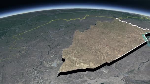 Regiony Kazachstanu Mapa Geograficzna — Wideo stockowe