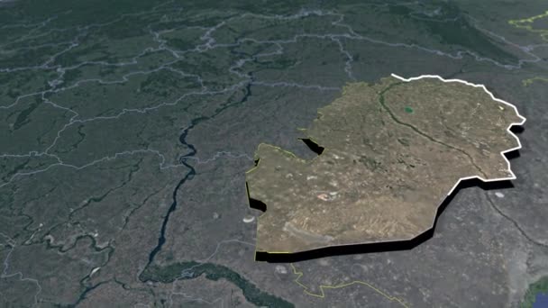 Regiony Kazachstanu Mapa Geograficzna — Wideo stockowe