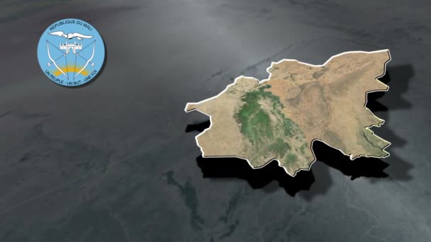 Mapa Geográfico Las Regiones Malí — Vídeo de stock