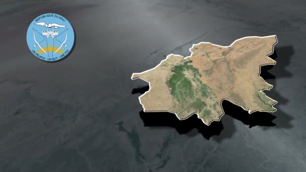 Daerah Dari Peta Geografis Mali — Stok Video