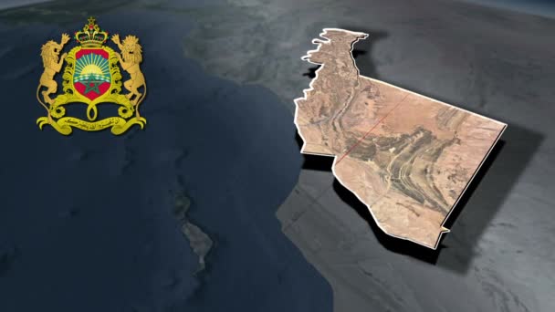 Geographische Landkarte Marokkos — Stockvideo