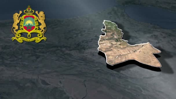 Mapa Geográfico Las Regiones Marruecos — Vídeos de Stock