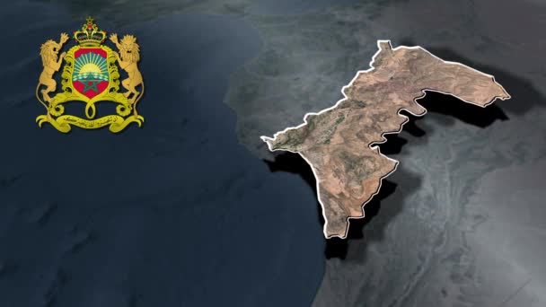 Mapa Geográfico Das Regiões Marrocos — Vídeo de Stock