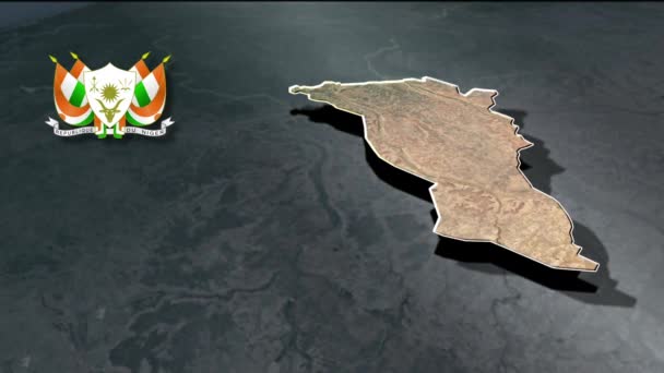 尼日尔各地区地图 — 图库视频影像