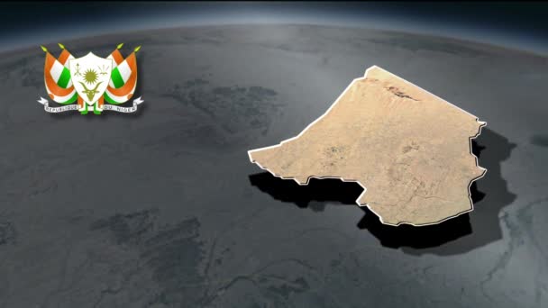 Regioner Niger Geografisk Karta — Stockvideo