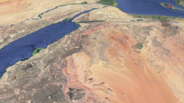 Mapa Geográfico Das Regiões Arábia Saudita — Vídeo de Stock