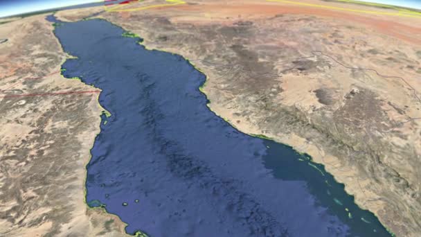 Mapa Geograficzna Regionów Arabii Saudyjskiej — Wideo stockowe