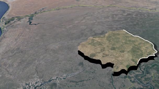 Geographische Landkarte Des Senegal — Stockvideo