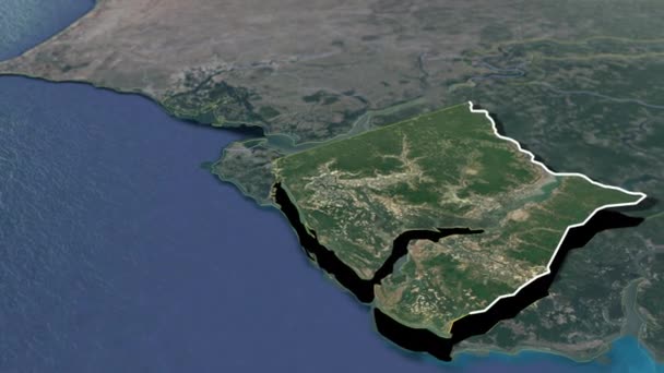 Mapa Geográfico Das Regiões Senegal — Vídeo de Stock