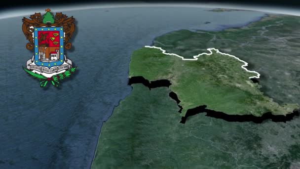 Mapa Geográfico Das Regiões Senegal — Vídeo de Stock