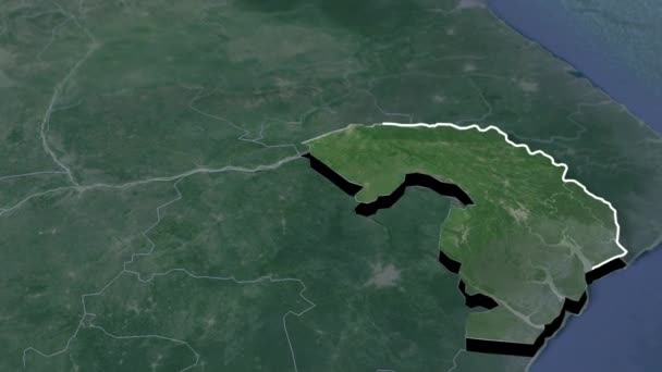 Mapa Geográfico Das Regiões Senegal — Vídeo de Stock