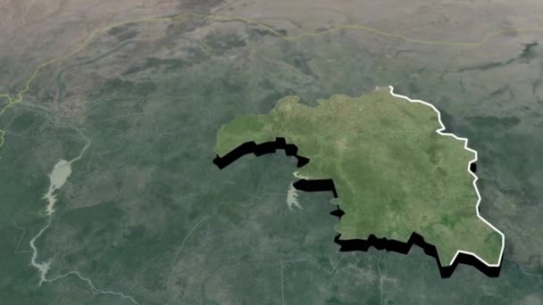 Регионы Сенегала Географической Карте — стоковое видео