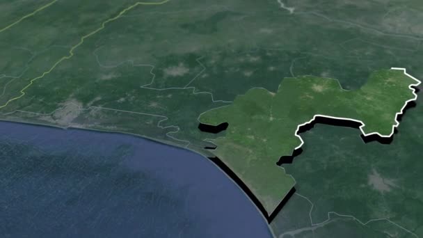 Mapa Geográfico Regiones Senegal — Vídeos de Stock