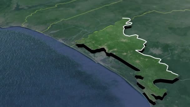 Senegal Coğrafi Haritasının Bölgeleri — Stok video