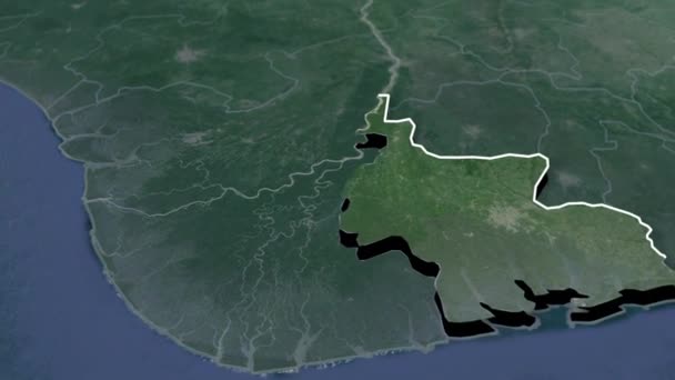 Mapa Geográfico Regiones Senegal — Vídeo de stock