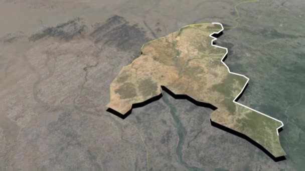 Mapa Geográfico Regiones Senegal — Vídeo de stock