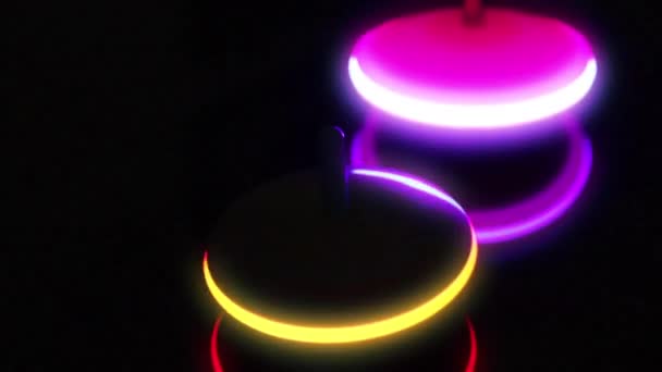 Spinning Tops Black Table — Stock video