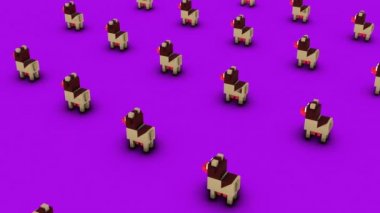 Renkli bir arkaplanda 3d animasyon modeli