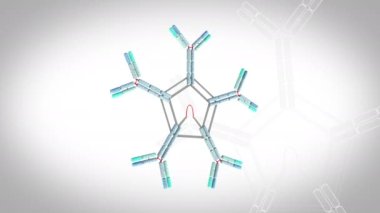 Antikor- igm - döndürme döngüsü - beyaz arkaplan üzerinde 3d animasyon modeli