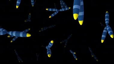 kromozom-y - döndürme arkaplanı - beyaz arkaplan üzerinde 3d animasyon modeli