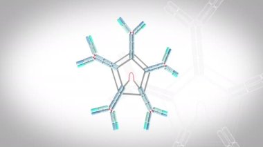 Antikor- igm - döndürme döngüsü - beyaz arkaplan üzerinde 3d animasyon modeli