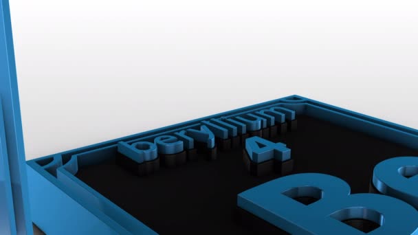 Periodiek Systeem Van Elementen Beryllium Animatiemodel Een Witte Achtergrond — Stockvideo