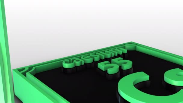 Periodensystem Der Elemente Cäsium Animationsmodell Auf Weißem Hintergrund — Stockvideo