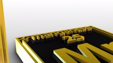 Beyaz arka planda periyodik elementler tablosu - manganez - Mn-3d animasyon modeli