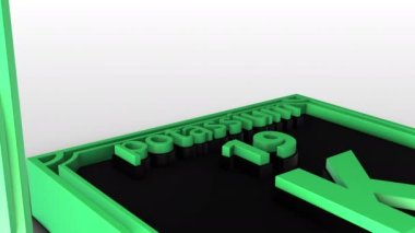 Elementlerin Periyodik Tablosu - Potasyum - Beyaz zemin üzerinde K- 3d animasyon modeli