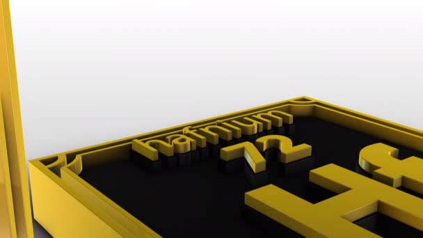 Periodisk Tabell Över Element Hafnium Animation Modell Vit Bakgrund — Stockvideo