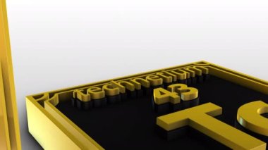 Beyaz arka planda periyodik elementler tablosu - teknetyum - TC-3d animasyon modeli