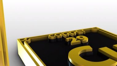 Beyaz zemin üzerinde periyodik Elementler Tablosu - bakır - Cu - 3d animasyon modeli